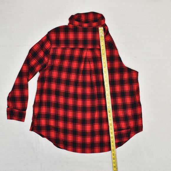 Calvin Klein Women Button Up Red Top Size M Long Sleeve Plaid Cotton Blend - Picture 6 of 8